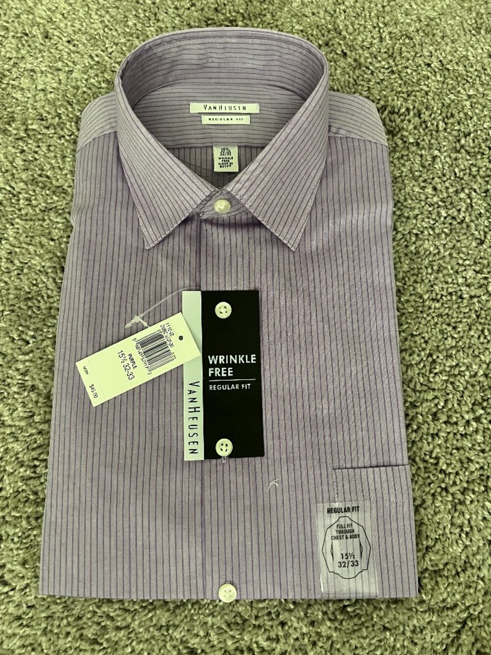 Van Heusen Dress Shirt Purple 15.5 32/33 NWT